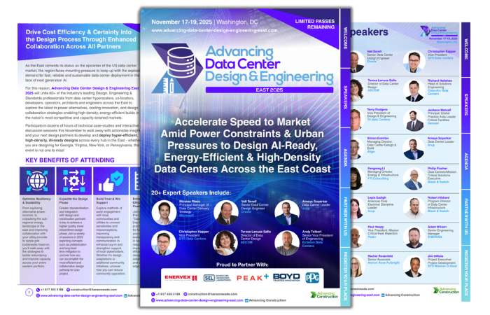 Advancing Data Centre Design East 2025 - Brochure Cover